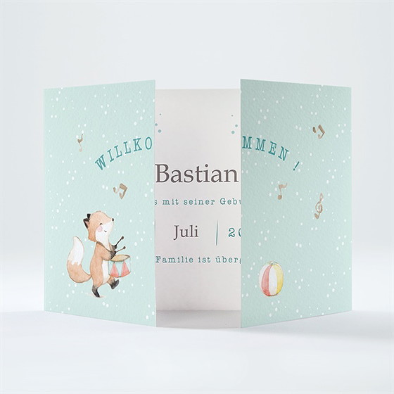 Geburtskarte Süße Musikkapelle