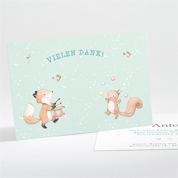 Dankeskarte Geburt Süße Musikkapelle ref.N111230