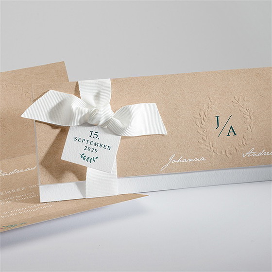 Hochzeitseinladung Wintergrün