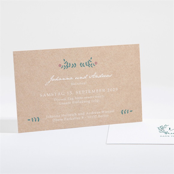 Save the Date Karte Wintergrün ref.N16103