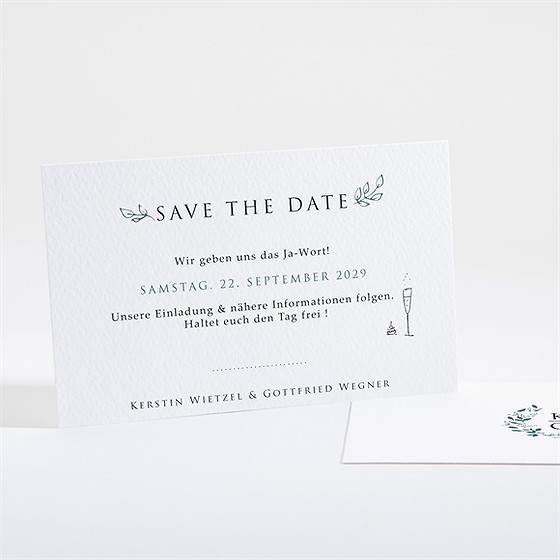 Save The Date Karte Blätterkranz Mit Farbenspiel