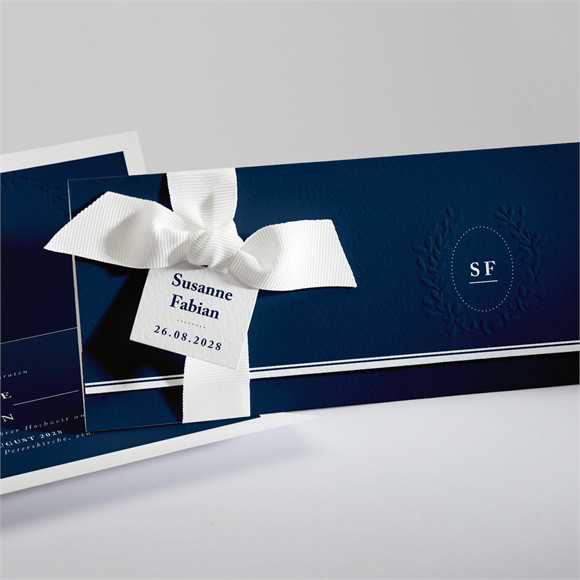 Hochzeitseinladung Schick in Blau ref.N94116