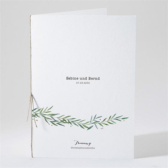 Kirchenheft Hochzeit zarte blätterranke