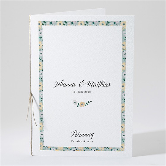 Kirchenheft Hochzeit Floraler Rahmen