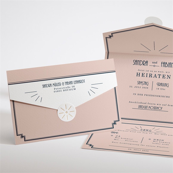 Hochzeitseinladung Art-Déco Design ref.N97103