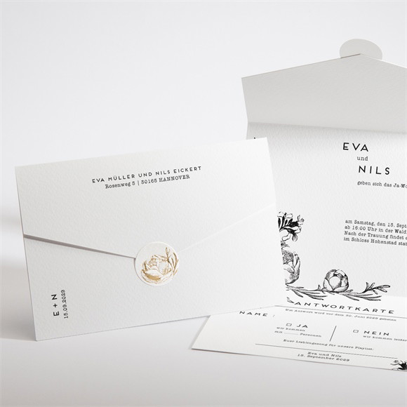 Hochzeitseinladung Kamelie ref.N97105