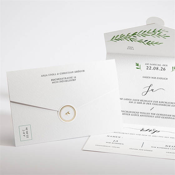 Hochzeitseinladung Feiner Lorbeer