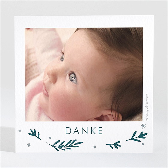 Dankeskarte Geburt Grüner Zweig
