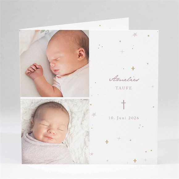 Einladung Taufe Rosa Licht ref.N451124