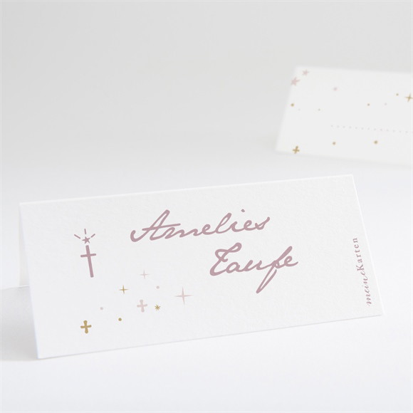 Tischkarte Taufe Rosa Licht ref.N440688