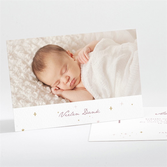 Dankeskarte Taufe Rosa Licht ref.N111235