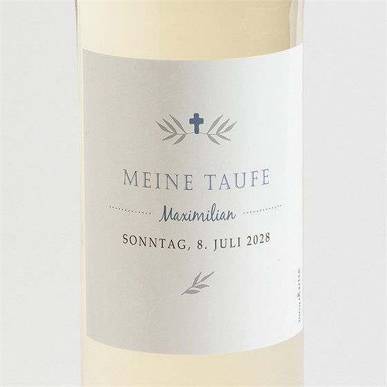 Flaschenetikett Taufe Foto Mosaik