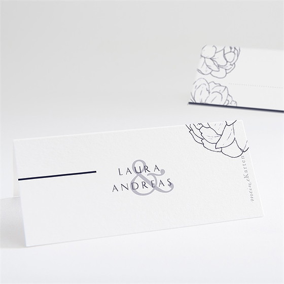 Tischkarte Hochzeit pfingstrose