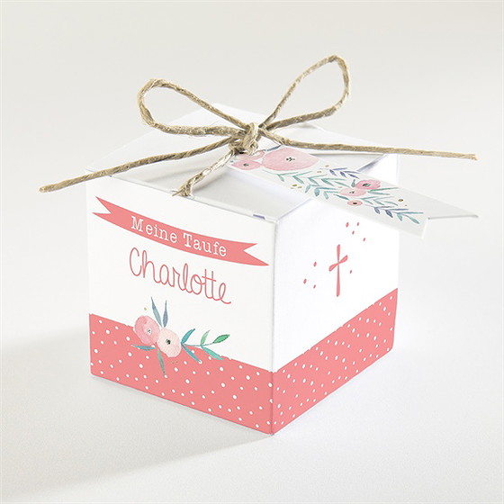Geschenkbox Taufe Pünktchen Rot