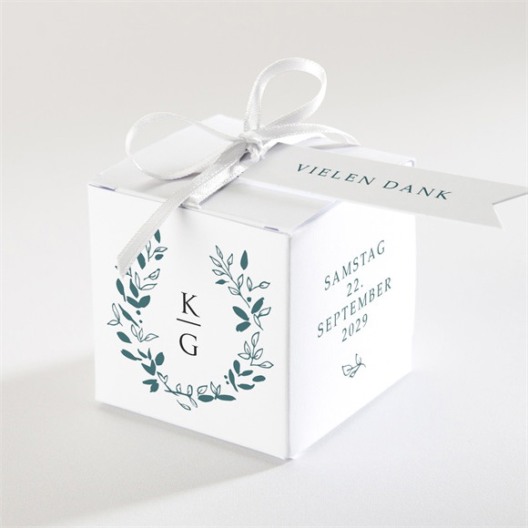 Geschenkbox Hochzeit Blätterkranz mit Farbenspiel ref.N340163