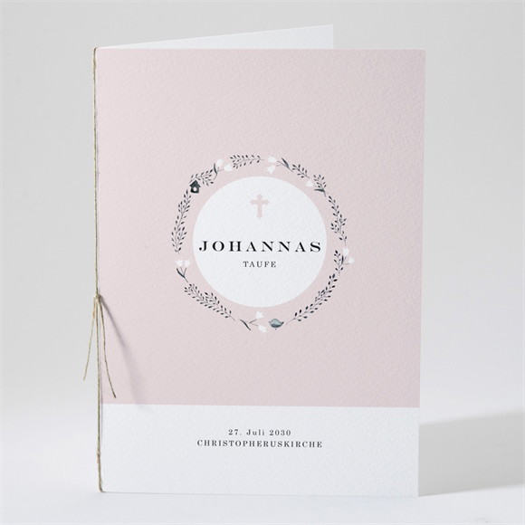 Kirchenheft Taufe Ring der Natur Rosa ref.N49191