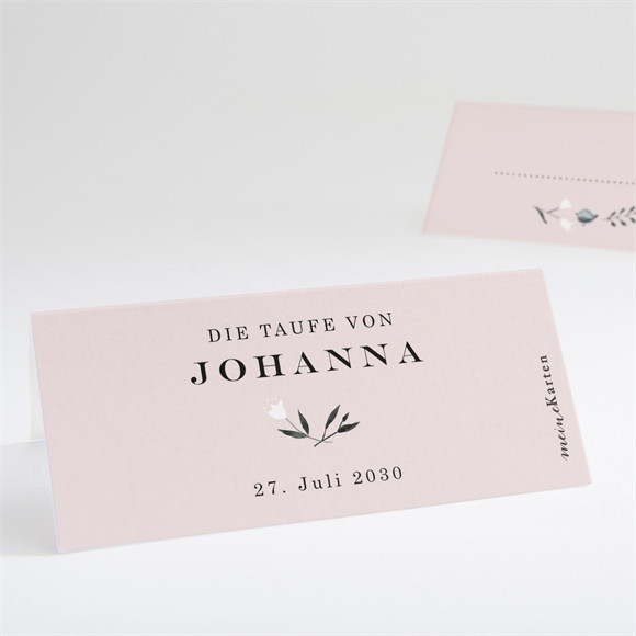 Tischkarte Taufe Ring der Natur Rosa ref.N440701