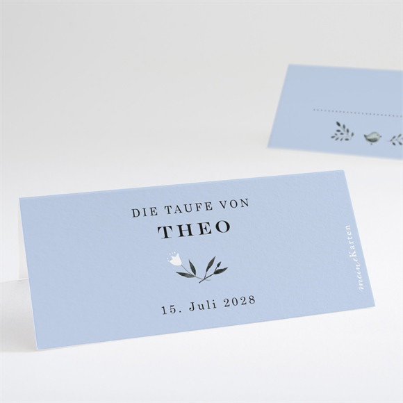 Tischkarte Taufe Ring der Natur Blau ref.N440702