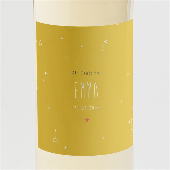 Flaschenetikett Taufe Unser Star gelb ref.N3001521