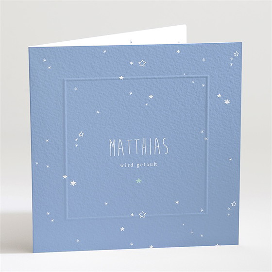 Einladung Taufe Unser Star Blau