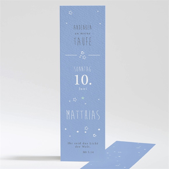 Andenken Taufe Unser Star blau ref.N20142