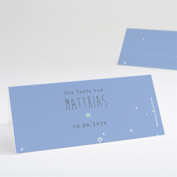 Tischkarte Taufe Unser Star blau ref.N440704