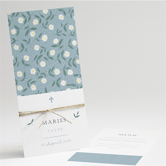 Menükarte Taufe Gänseblümchen