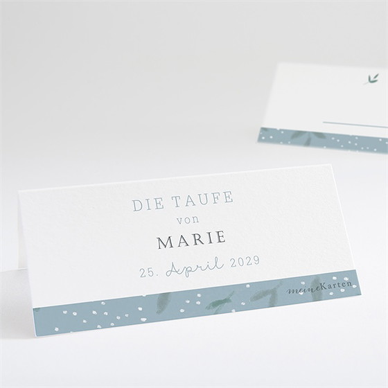 Tischkarte Taufe Gänseblümchen