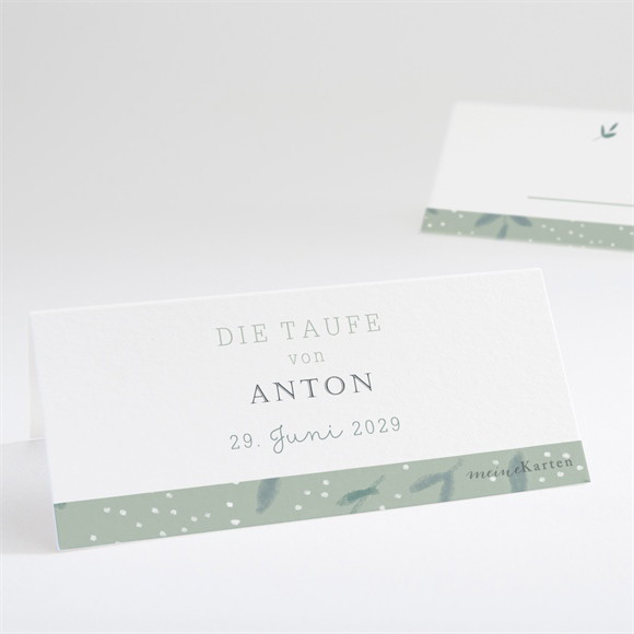Tischkarte Taufe Blätter im Wind ref.N440706