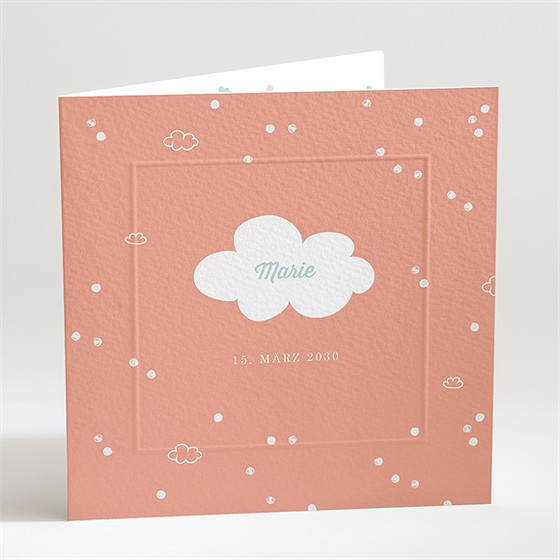 Geburtskarte Kleine Wolke Rosa