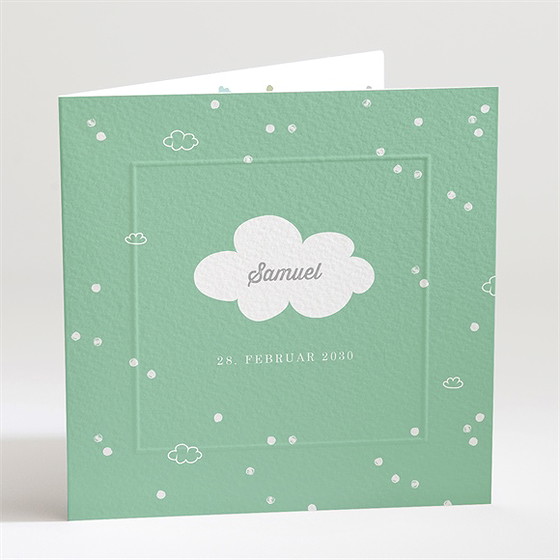 Geburtskarte Kleine Wolke Grün