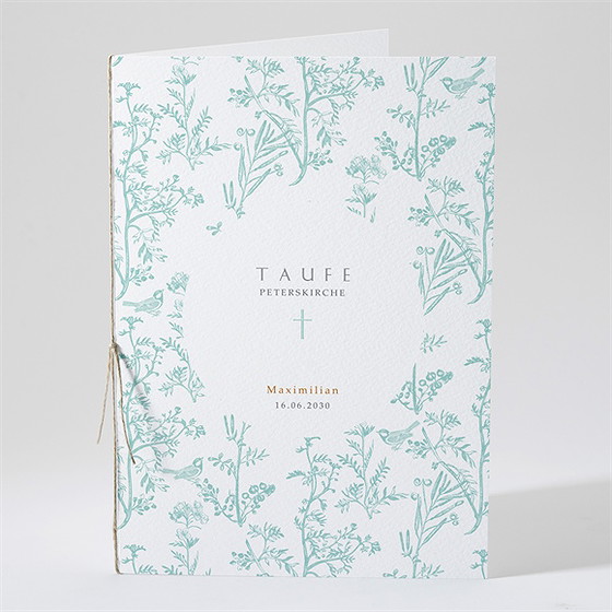 Kirchenheft Taufe Vintage Vogel