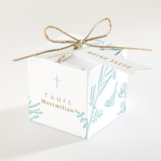 Geschenkbox Taufe vintage vogel