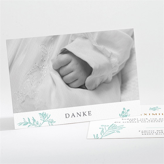 Dankeskarte Taufe vintage vogel