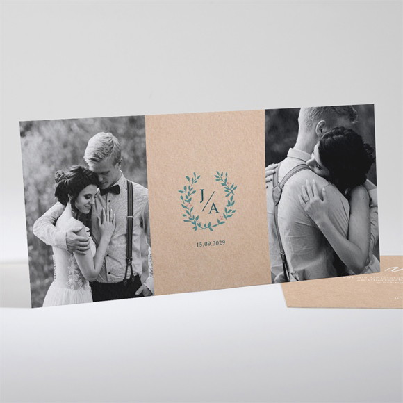 Dankeskarte Hochzeit Wintergrün ref.N13189