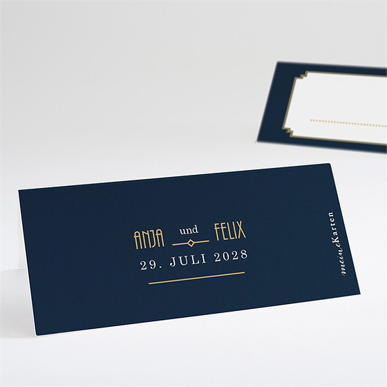 Tischkarte Hochzeit Art Déco