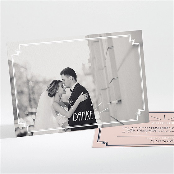Dankeskarte Hochzeit Art-Déco Design