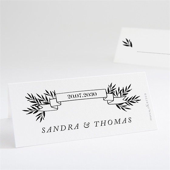 Tischkarte Hochzeit Retro Chic