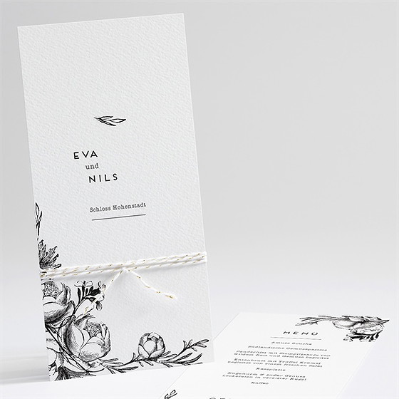 Menükarte Hochzeit Kamelie