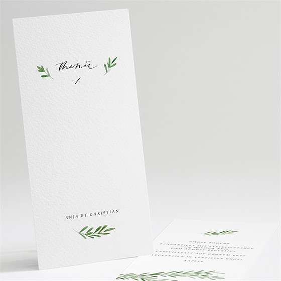 Menükarte Hochzeit Feiner Lorbeer