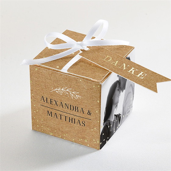 Geschenkbox Hochzeit Romanze - Gold