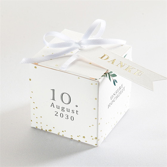 Geschenkbox Hochzeit Olivenzweig - Gold