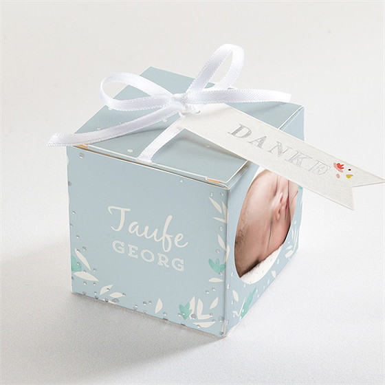 Geschenkbox Taufe tauftaube - silber