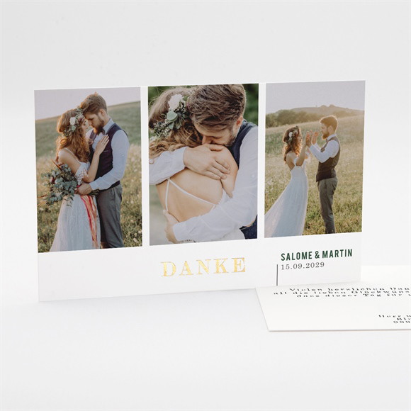 Dankeskarte Hochzeit Poetisch - Gold ref.N17105