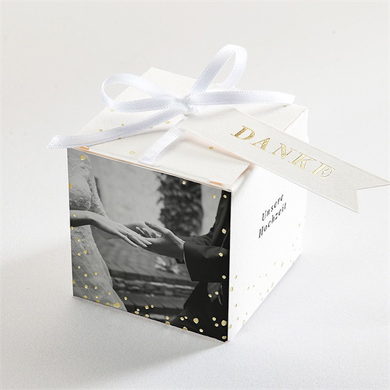 Geschenkbox Hochzeit Schick Mit Schleife - Gold