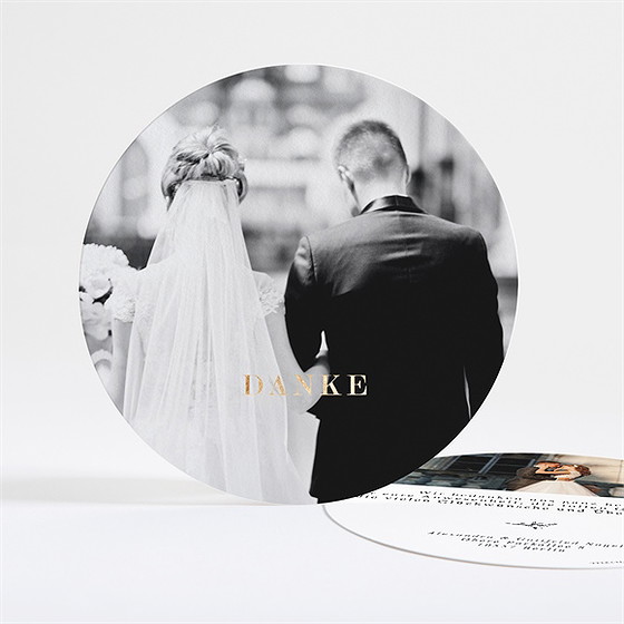 Dankeskarte Hochzeit Schick Mit Schleife - Gold