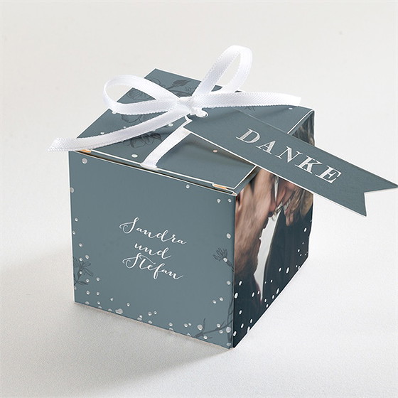 Geschenkbox Hochzeit Silberschimmer