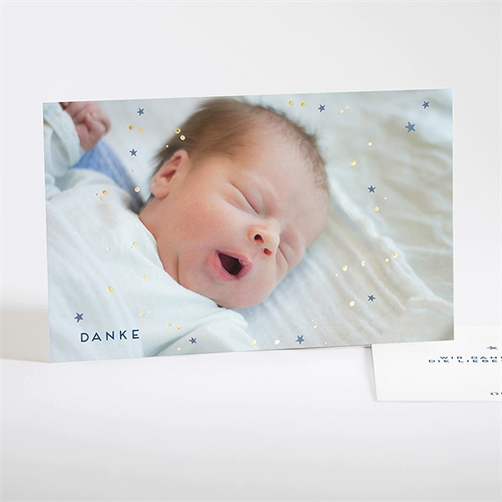 Dankeskarte Geburt Glitzernde Freude