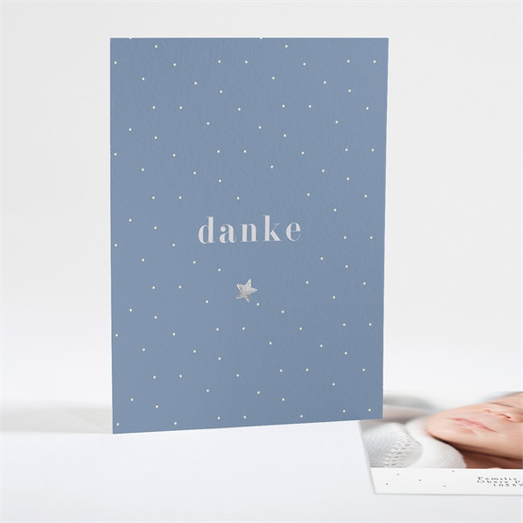 Dankeskarte Geburt Silberstern ref.N28109