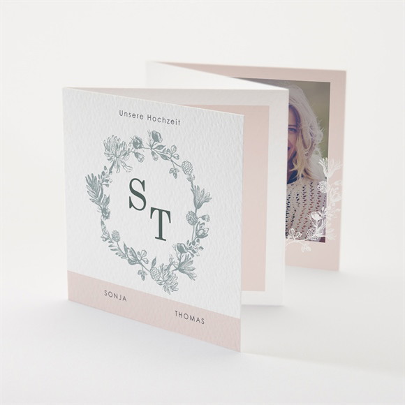 Hochzeitseinladung Blumenkranz ref.N83120